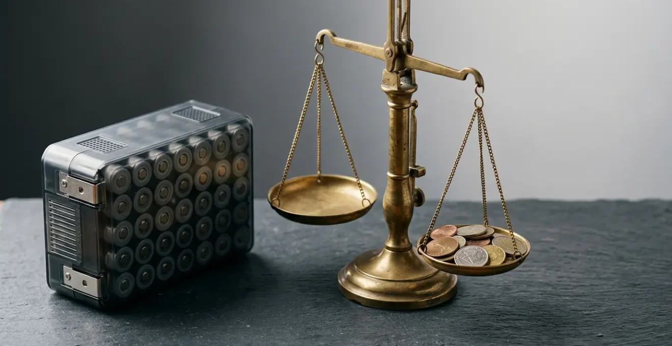 Professional editorial photograph showing electric scooter battery upgrade comparison concept in natural light