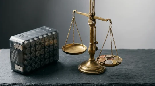 Professional editorial photograph showing electric scooter battery upgrade comparison concept in natural light