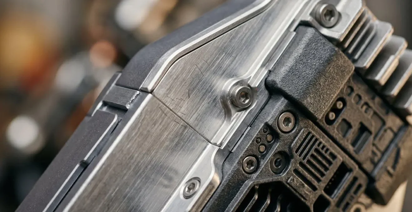 Extreme close-up of lithium battery surface texture showing technical details and material quality for airline-approved mobility scooters
