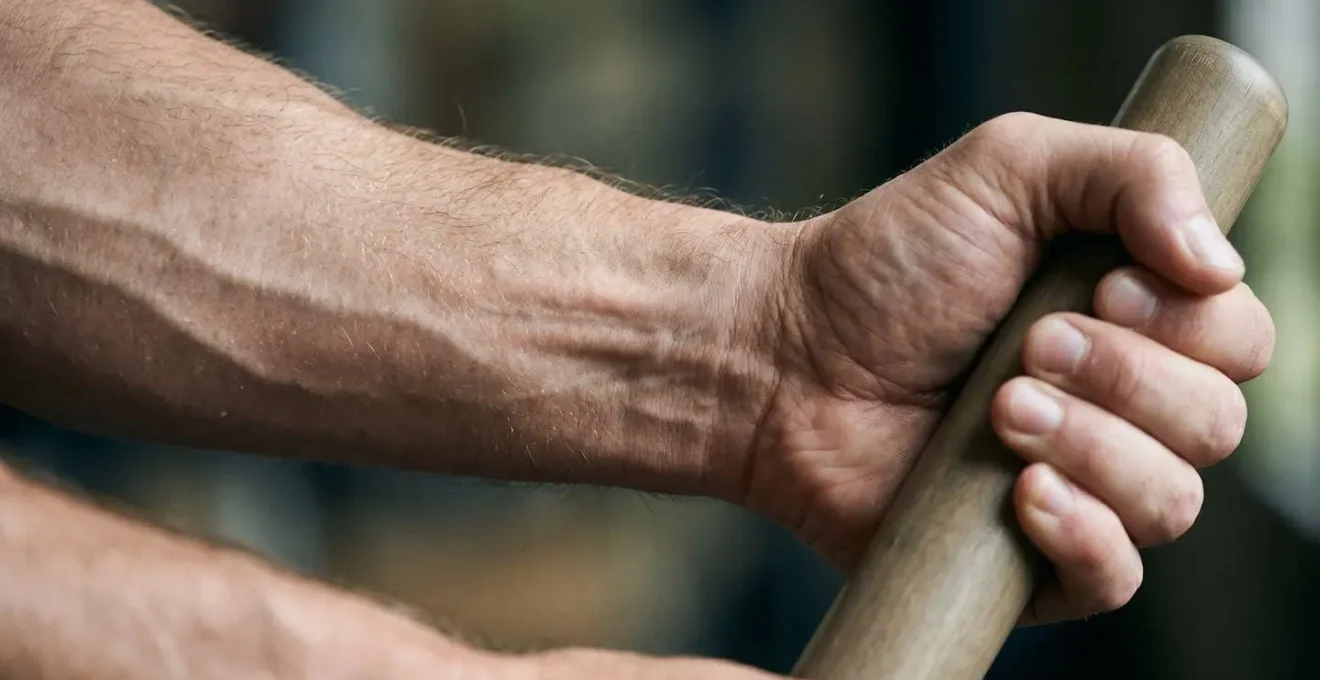Macro detail of human muscle fibers under tension showing the effects of cumulative micro-vibration stress