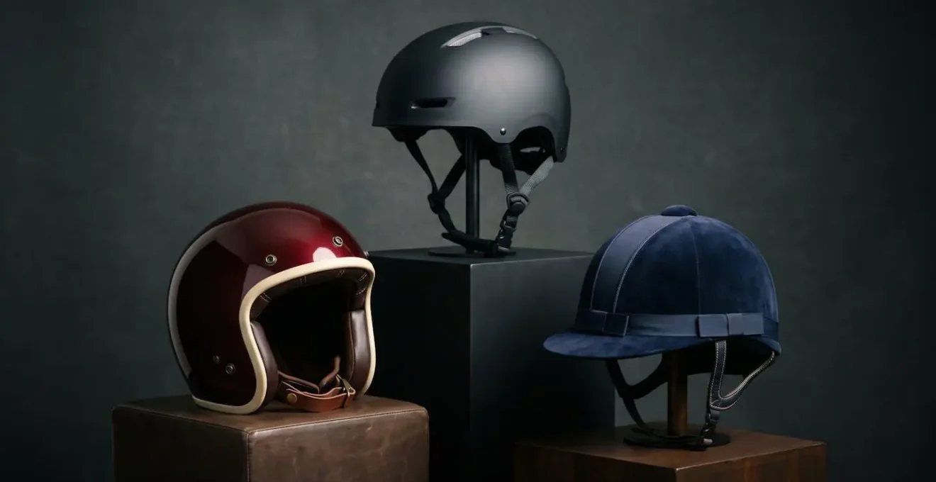 Contemporary helmet styles showcasing dignified aesthetic alternatives for mature mobility scooter riders